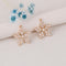 10PCS Gold Plated Cubic Zirconia Snowflake Charms,CZ Pave Flower Pendant