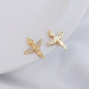 10pcs cz pave little angel charm pendant, 14.5x17.5mm brass gold plated bracelet necklace pendant, little angel pave charm