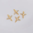 10pcs cz pave little angel charm pendant, 14.5x17.5mm brass gold plated bracelet necklace pendant, little angel pave charm