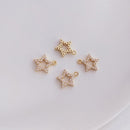 10pcs CZ Pave Charm, Pentagram, moon, heart, crown, dolphin zircon Charm Pendant, Glass crystal Pave Charm, Jewelry Making Supplies