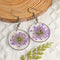 Dried flower handmade resin earrings, Pressed Flower Earrings,Purple Babybreath Dangle Drop Earrings,Bridesmaid Earring Gift