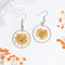 Summer Jewelry, Orange Babybreath Handmade Pressed Flower Resin Earrings,Dangle Drop Earrings, Real Dried Flower Earrings,Bridesmaid Gift