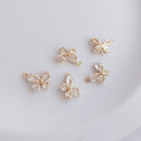 10pcs Butterfly CZ Pave Charm, zircon Charm Pendant, crystal Pave Charm, Jewelry Making Supplies