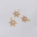 10pcs cz pave hexagram, snowflake charm pendant, 12mm dragonfly brass gold plated bracelet necklace pendant, pave charm