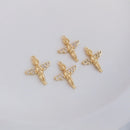 10pcs cz pave little angel charm pendant, 14.5x17.5mm brass gold plated bracelet necklace pendant, little angel pave charm