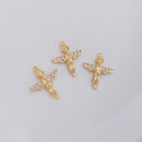 10pcs cz pave little angel charm pendant, 14.5x17.5mm brass gold plated bracelet necklace pendant, little angel pave charm