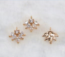 10pcs maple leaf CZ Pave Charm, grape leaves zircon Charm Pendant, Diy Glass crystal Pave Charm, Jewelry Making Supplies