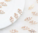 10pcs small leaves cz pave Leaves pendant charm, brass gold plated necklace pendant, pave charm