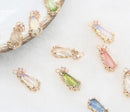 10pcs teardrop CZ Pave Charm, zircon Charm Pendant, crystal Pave Charm, Jewelry Making Supplies