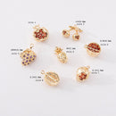 10pcs CZ Pave Charm, leaves zircon Charm Pendant, Diy Glass crystal Pave Charm, Jewelry Making Supplies