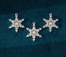 10PCS Sun flower Cubic Zirconia Snowflake Charms, 16mm CZ Pave Flower Pendant, Rhinestone Charm, diy jewelry accessories