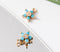 10pcs turquoise CZ Pave Charm, blue zircon Charm Pendant, crystal Pave Charm, Jewelry Making Supplies