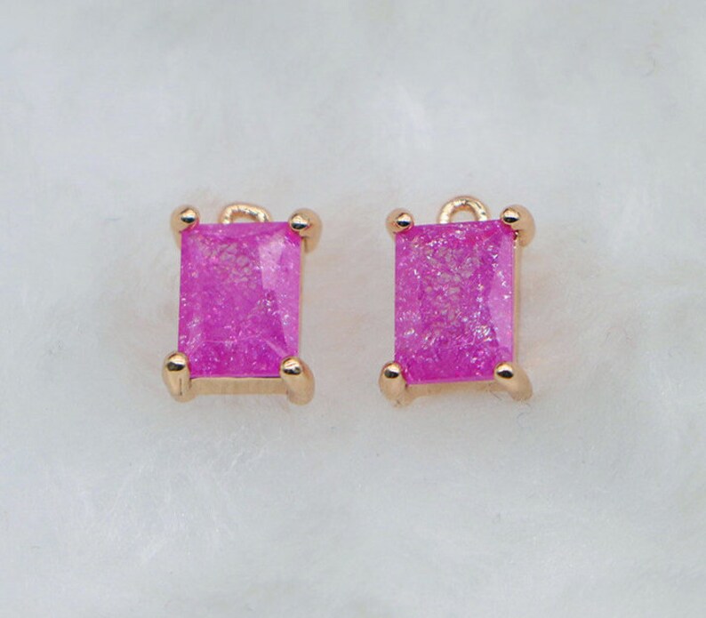 10pcs square CZ Pave Charm, zircon Charm Pendant, crystal Pave Charm, Jewelry Making Supplies