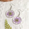 Dried flower handmade resin earrings, Pressed Flower Earrings,Purple Babybreath Dangle Drop Earrings,Bridesmaid Earring Gift