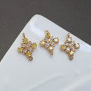 10pcs four petals CZ Pave Charm, flower Zircon Pendant, Jewelry Making, Zircon Material Craft Supplies