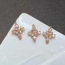 10pcs four petals CZ Pave Charm, flower Zircon Pendant, Jewelry Making, Zircon Material Craft Supplies