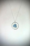 Forget-me-not flower necklace, resin jewel with Myosotis flowers