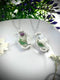 Cat pendant in resin and real flowers. Forget-me-not flowers, queen's lace and Ulysses' violet. Cat necklace with flowers