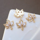 10pcs maple leaf zircon Charm pendant, 17x20mm Zircon pendant Charm CZ Pave Pendant Charm, DIY Connector Jewelry Making