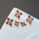 10pcs four petals CZ Pave Charm, flower Zircon Pendant, Jewelry Making, Zircon Material Craft Supplies