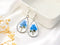 Waterdrop Real Pressed Dried Blue Flower Earrings, Hypoallergenic Silver-filled Earring Hooks,Bridesmaid Earrings,Mother's Day Gift