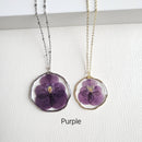 Pansy Necklace, Violet Necklace, Viola Necklace, Pressed Flower Necklace, Dried Flower Jewelry, Mothers Day Gift for Mom, Handmade Gifts