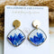 Resin earrings with cornflower petals, Women's stainless steel earrings, Dangling earrings with flowers, Birthday gifts for friends