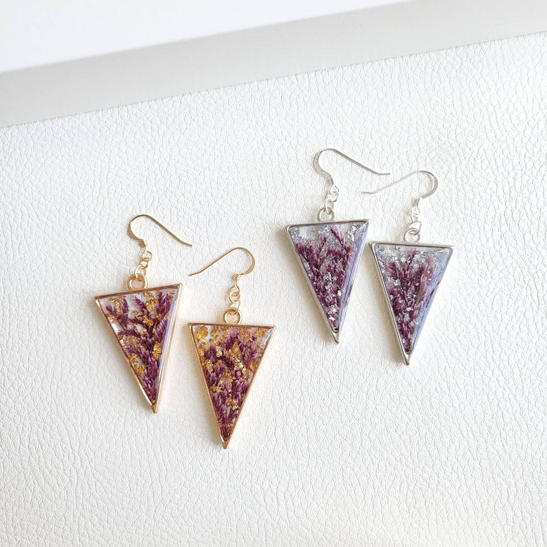 Pressed Flower Earrings, Resin Jewelry, Unique Gift for Mothers Day Gift for Mom