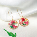 Dried Flower Handmade Earrings, Pressed Rose Earrings, Red Lobelia Earrings, Botanical Jewelry, Summer Jewelry, Mother's Day Gift