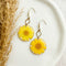 Daisy earrings, flower woman earrings, resin earrings, earrings with real flowers, stainless steel earrings, gifts for her