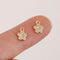 10PCS Gold Plated Cubic Zirconia Charms,CZ Pave Flower Pendant