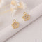 10PCS Gold Plated Cubic Zirconia Charms,CZ Pave Flower Pendant