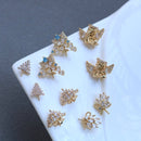 10pcs Crown zircon Charm, diy pearl inlaid tray, CZ Pave Crown Pendant Charm, DIY Connector Jewelry Making