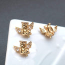 10pcs Crown zircon Charm, diy pearl inlaid tray, CZ Pave Crown Pendant Charm, DIY Connector Jewelry Making