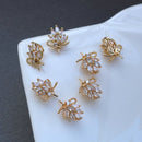 10pcs Crown zircon Charm, diy pearl inlaid tray, CZ Pave Crown Pendant Charm, DIY Connector Jewelry Making