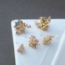 10pcs Crown zircon Charm, diy pearl inlaid tray, CZ Pave Crown Pendant Charm, DIY Connector Jewelry Making