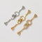 2set,Real Gold Bowknot Toggle Clasp, Clasp Set, Large Clasp , Easy Close Clasp Connector for Bracelet/Necklace, Jewellery Clasps