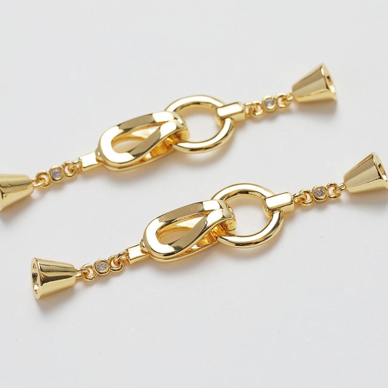 2set,Real Gold Bowknot Toggle Clasp, Clasp Set, Large Clasp , Easy Close Clasp Connector for Bracelet/Necklace, Jewellery Clasps