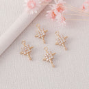 10pcs CZ Pave Cross Charm, Zircon Cross Connector, Link