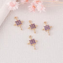 10pcs CZ Pave Cross Charm, Zircon Cross Connector, Link