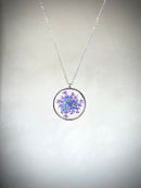 Forget-me-not flower necklace, resin jewel with Myosotis flowers