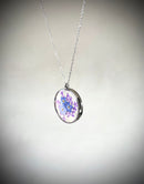 Forget-me-not flower necklace, resin jewel with Myosotis flowers