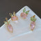 10pcs cute radish pendant, Gold Plated Charm, Zircon Charm, rabbit CZ Pave Pendant Charm