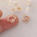 10pcs Gold Plated Planet Charm Pendant Glass Planet Charm