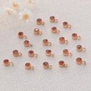 Preferential !!! 10pcs Gold Plated Zircon Charm,Gold Initial Charm,Tiny cz Pendant,cz Pave Charm, Red, Wholesale