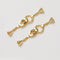 2set,Real Gold Bowknot Toggle Clasp, Clasp Set, Large Clasp , Easy Close Clasp Connector for Bracelet/Necklace, Jewellery Clasps