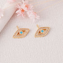 6pcs Real 18K Gold Plated Evil Eye Charm,Gold Initial Charm,Blue Evil Eye,Vermeil Evil Eye Pendant,cz Pave Evil Eye Pendant, Finding