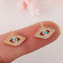 6pcs Real 18K Gold Plated Evil Eye Charm,Gold Initial Charm,Blue Evil Eye,Vermeil Evil Eye Pendant,cz Pave Evil Eye Pendant, Finding