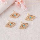 6pcs Real 18K Gold Plated Evil Eye Charm,Gold Initial Charm,Blue Evil Eye,Vermeil Evil Eye Pendant,cz Pave Evil Eye Pendant, Finding