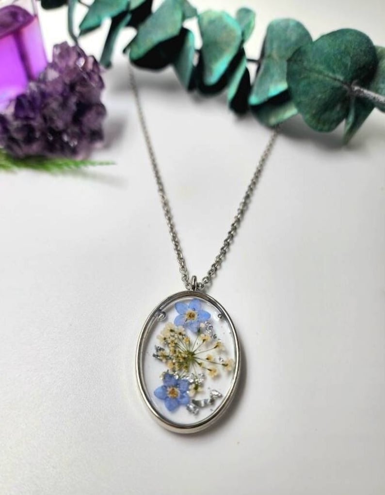 Flower Necklace, Forget Me Not Necklace, Handmade Jewelry, Gift For Her, Thinking of You, Miscarriage Keepsake, Gift for Grief, Mother's Day